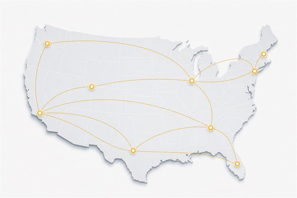 USA carrier network map